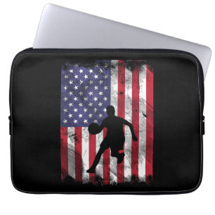 Capa Para Notebook Bandeira de Basquete dos EUA Vintage Patriotic Bal