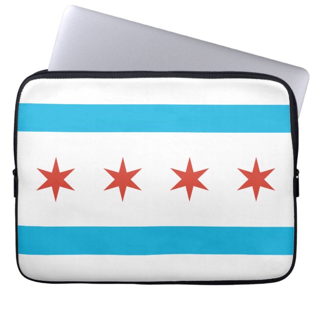 Capa Para Notebook Bandeira de Chicago (Frente)