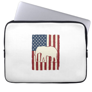 Capa Para Notebook Bandeira de Elefante Patriótico Design Vetorial Vi