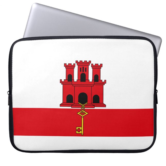 Capa Para Notebook Bandeira de Gibraltar (Frente)