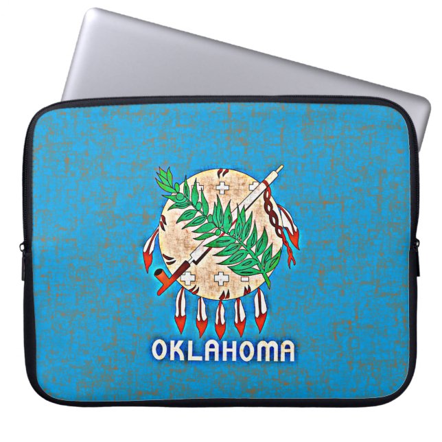 CAPA PARA NOTEBOOK BANDEIRA DE OKLAHOMA (Frente)