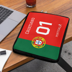 Capa Para Notebook Bandeira de Portugal Nome da Equipe Personalizado 
