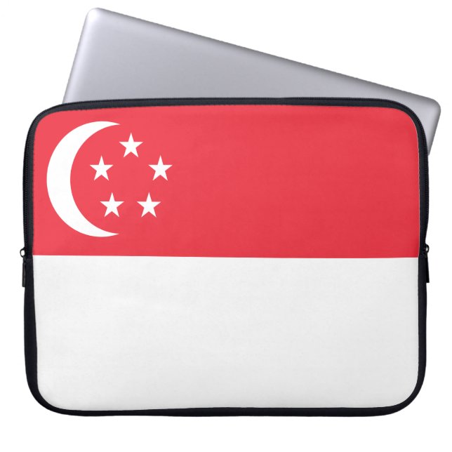 Capa Para Notebook Bandeira de Singapura (Frente)