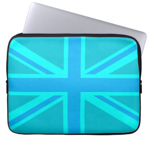 Capa Para Notebook Bandeira de Union Jack Ingleses de turquesa