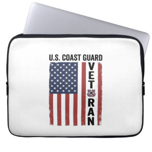 Capa Para Notebook Bandeira de Veterano da Guarda Costeira Design Vet