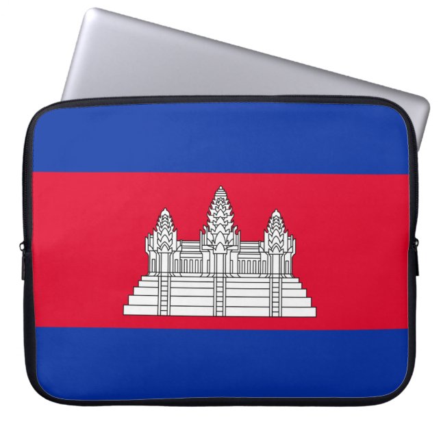 Capa Para Notebook Bandeira do Camboja (Frente)