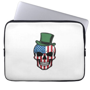 Capa Para Notebook Bandeira do Crânio do Trevo Vintage Design Vetoria