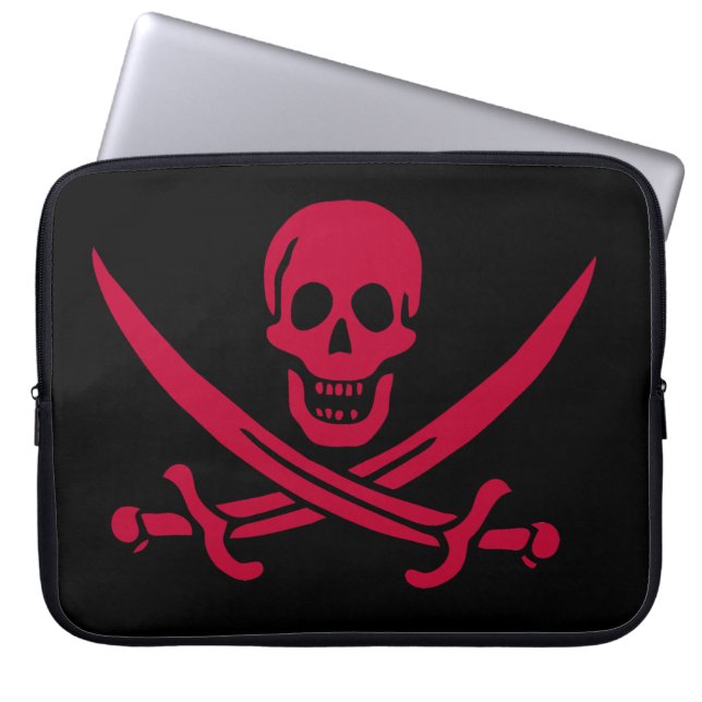 Capa Para Notebook Bandeira do Crânio e Espadas Pirata do Calico Jack (Frente)