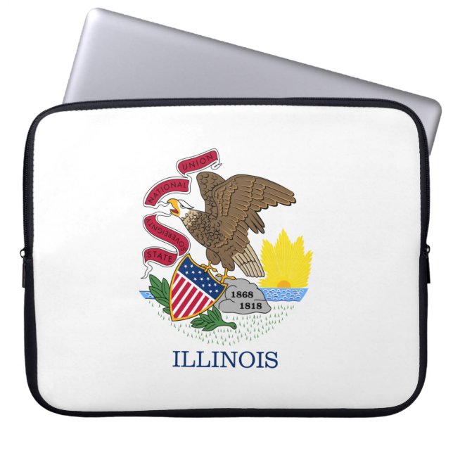 Capa Para Notebook Bandeira do Estado de Illinois (Frente)