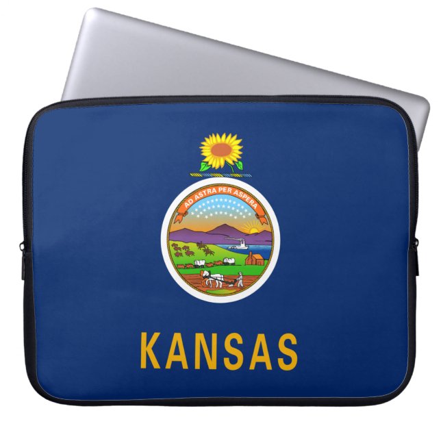Capa Para Notebook Bandeira do Estado do Kansas (Frente)