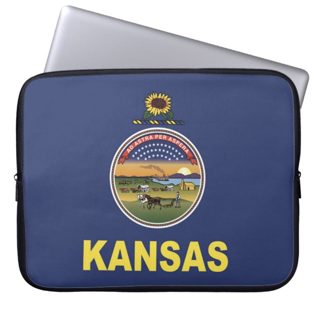 Capa Para Notebook Bandeira do Estado do Kansas, EUA (Frente)
