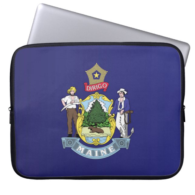 Capa Para Notebook Bandeira do Estado do Maine, EUA (Frente)