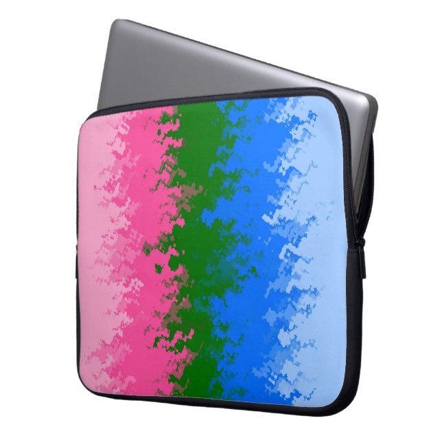 Capa Para Notebook Bandeira do Orgulho Abstrato Omnirromântico Trippy (Frente Esquerda)