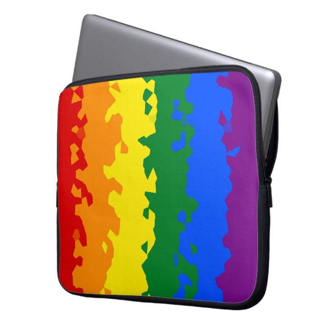 Capa Para Notebook Bandeira do Orgulho Gay Arco-Íris Abstrato Boho Fu (Frente Esquerda)