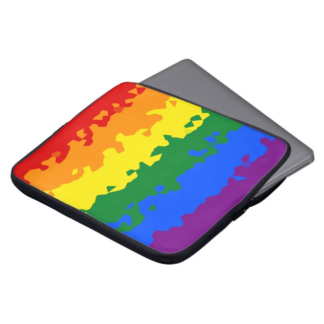 Capa Para Notebook Bandeira do Orgulho Gay Arco-Íris Abstrato Boho Fu (Frente Topo)
