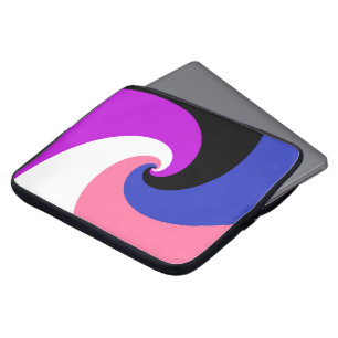 Capa Para Notebook Bandeira do Orgulho Genderfluid Abstrato Espiral B