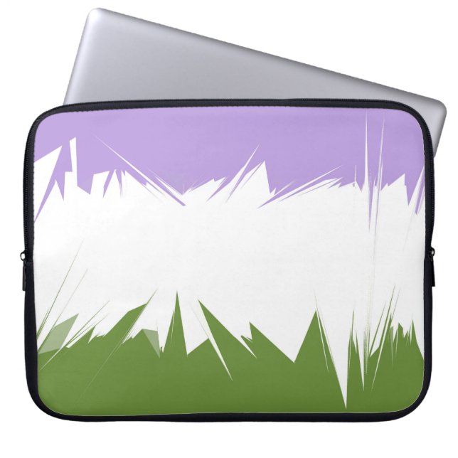Capa Para Notebook Bandeira do Orgulho Genderqueer Abstrata ZigZag Es (Frente)