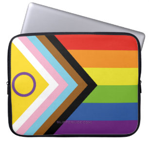 Capa Para Notebook Bandeira do orgulho intersexo SlipperyJoe's fundo