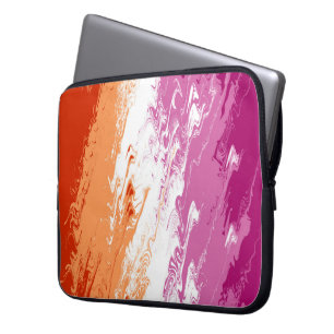 Capa Para Notebook Bandeira do Orgulho Lésbico Abstrato Trippy Squigg