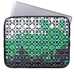 Capa Para Notebook Bandeira do Orgulho Neutrois Abstrata Pixelada Tri