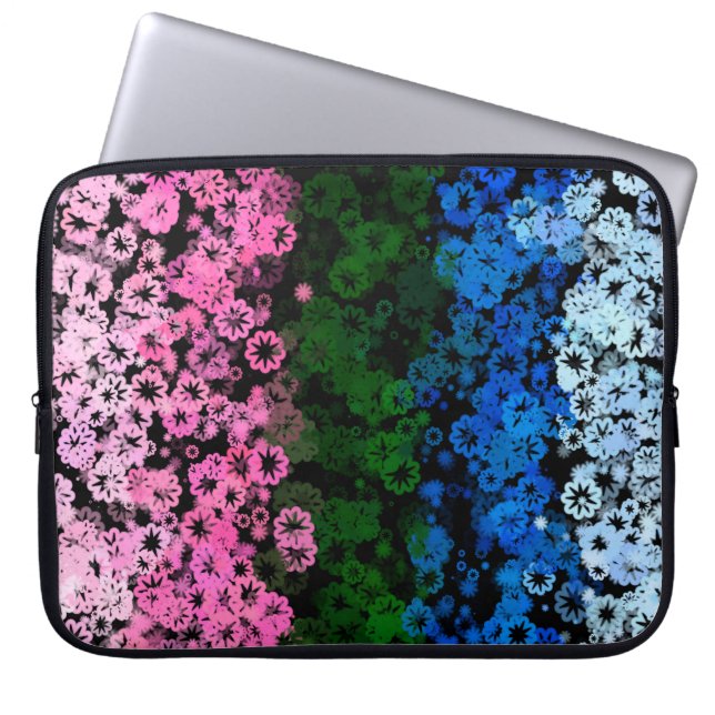 Capa Para Notebook Bandeira do Orgulho Omniromântico Floral Fofo e Gr (Frente)