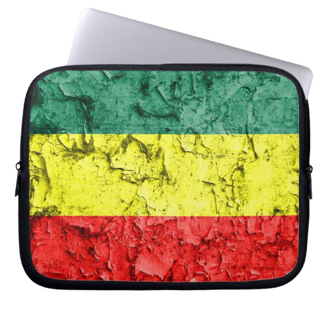 Capa Para Notebook Bandeira do rasta do vintage (Frente)