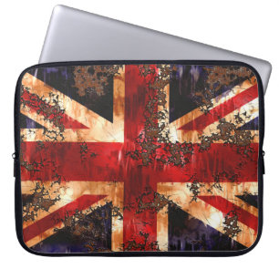 Capa Para Notebook Bandeira do Reino Unido Patriótica Enferrujada
