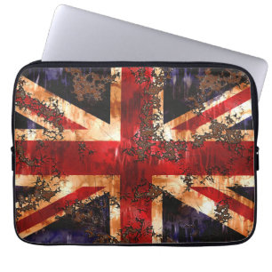 Capa Para Notebook Bandeira do Reino Unido, Patriótica Rusted