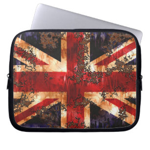 Capa Para Notebook Bandeira do Reino Unido, Patriótica Rusted