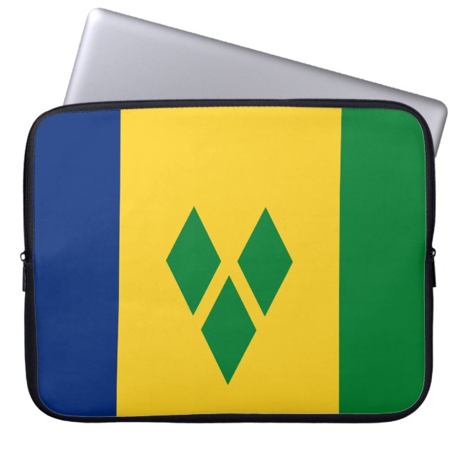 Capa Para Notebook Bandeira do Santo Vicente e Granadinas (Frente)