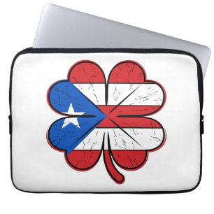 Capa Para Notebook Bandeira do Trevo de Porto Rico Ilustração Vetoria