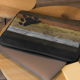 Capa Para Notebook Bandeira do Urso de Madeira Bandeiras do Orgulho d