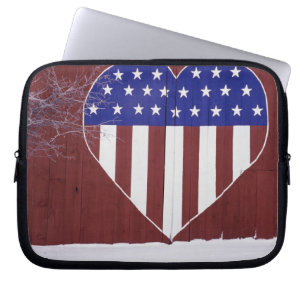 Capa Para Notebook Bandeira dos Estados Unidos Coração-Dada forma