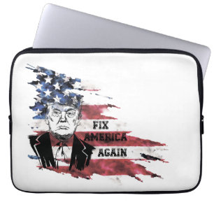 Capa Para Notebook Bandeira dos Estados Unidos. Donald Trump.