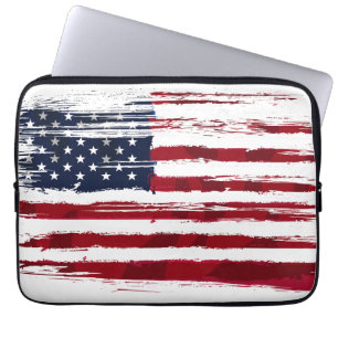 Capa Para Notebook Bandeira dos EUA Patriótico Americano Vermelho Bra