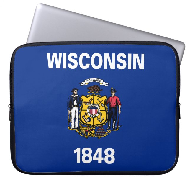 Capa Para Notebook Bandeira Estadual do Wisconsin (Frente)