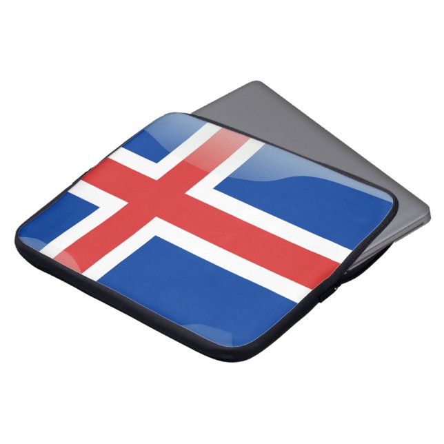 Capa Para Notebook Bandeira lustrosa islandêsa (Frente Topo)