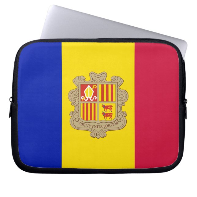 Capa Para Notebook Bandeira Patriótica Andorra (Frente)