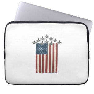 Capa Para Notebook Bandeira Patriótica de Avião de Combate Desenho de
