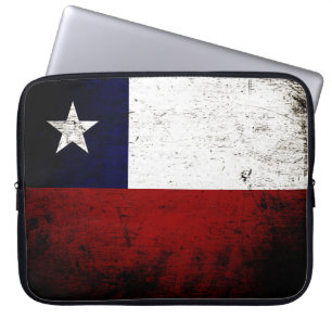 Capa Para Notebook Bandeira preta do Chile do Grunge