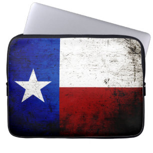 Capa Para Notebook Bandeira preta do estado de Texas do Grunge
