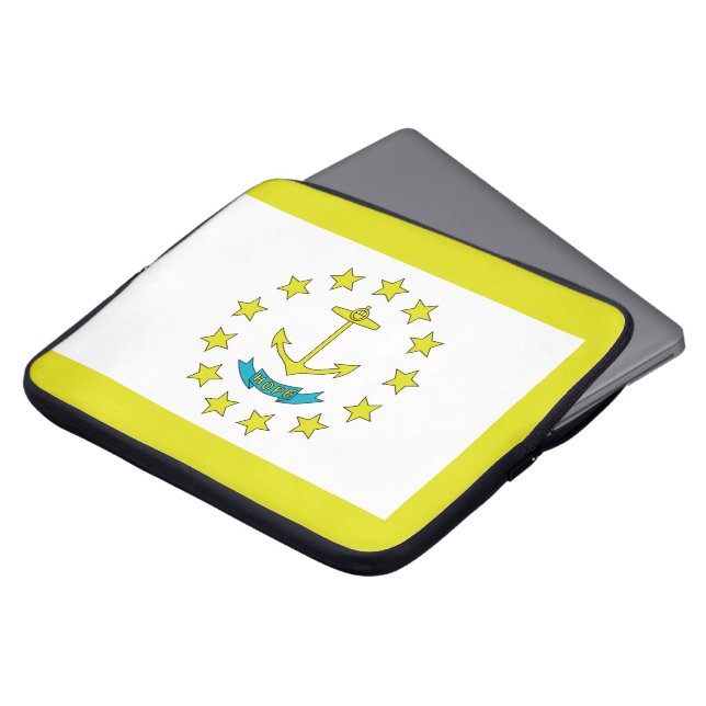 Capa Para Notebook Bandeira Rhode Island (Frente Topo)