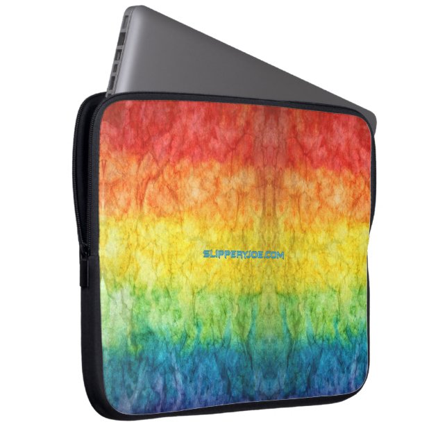 Capa Para Notebook Bandeira tie-dye da SlipperyJoe's arco-íris pressi (Frente Esquerda)