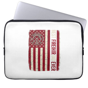 Capa Para Notebook Bandeira Vertical Papai Bombeiro Vintage
