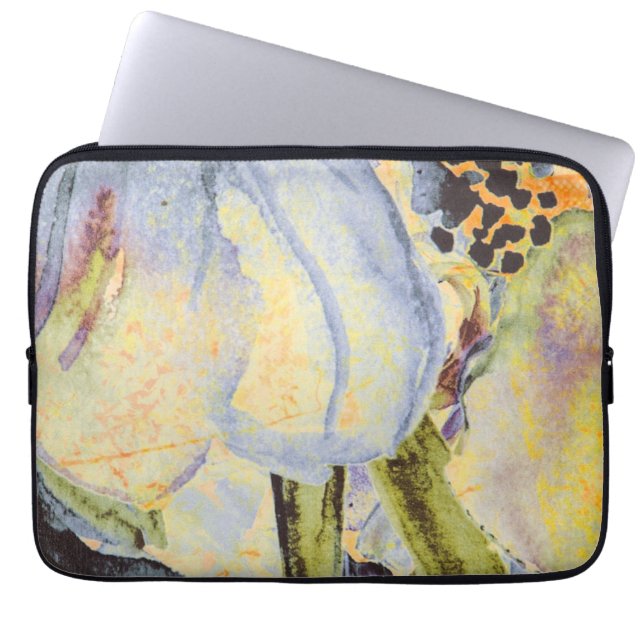Capa Para Notebook Bandeja de Eletrônicos de Flor | Zazzle_Growth. (Frente)
