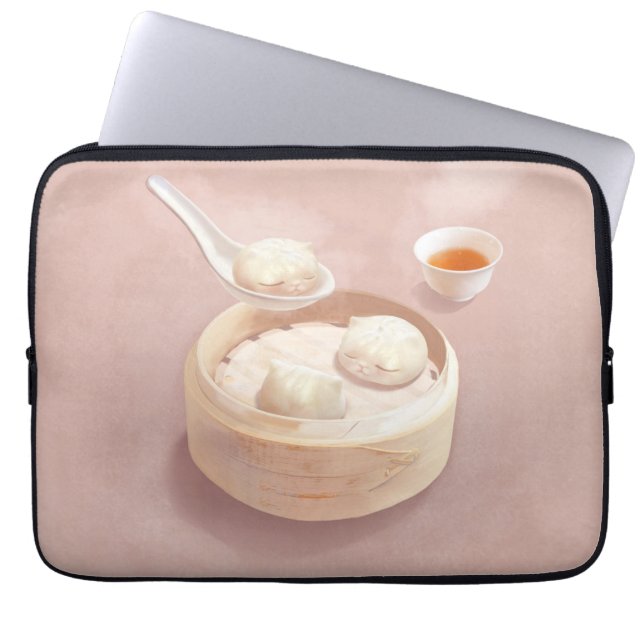 Capa Para Notebook Bao Baby - Tea Time Bao Buddies (Frente)