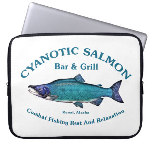 Capa Para Notebook Bar de salmão cianótico e grill