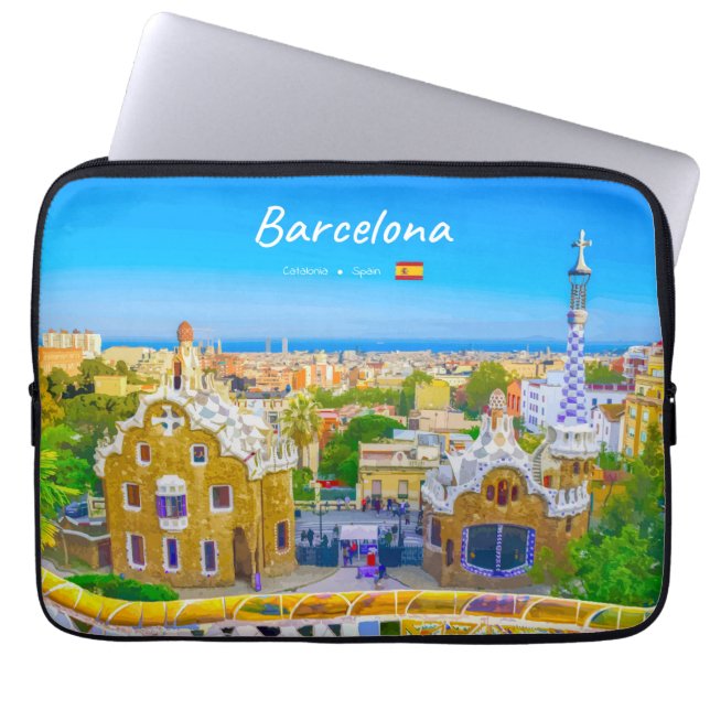 Capa Para Notebook Barcelona, Espanha - Parque Güell Mosaico Gaudí (Frente)
