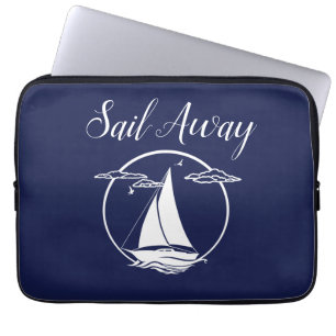 Capa Para Notebook Barco branco de vela/vela/silhueta
