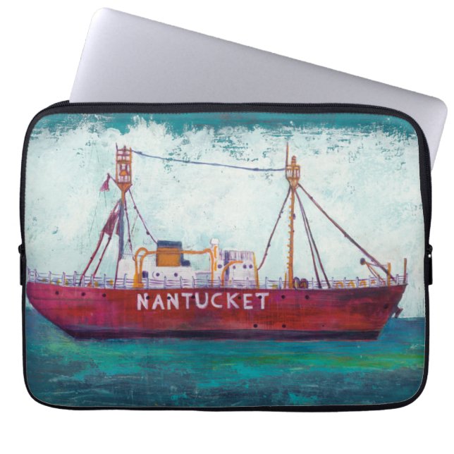 Capa Para Notebook Barco-farol litoral da arte | Nantucket (Frente)